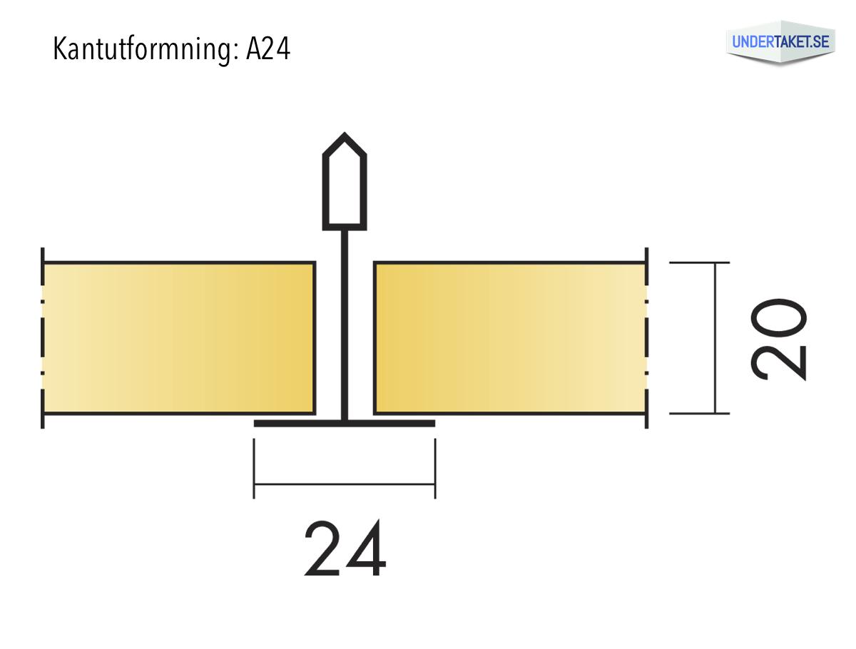 Undertaksplatta Sombra A24 från Ecophon, kantutformning A